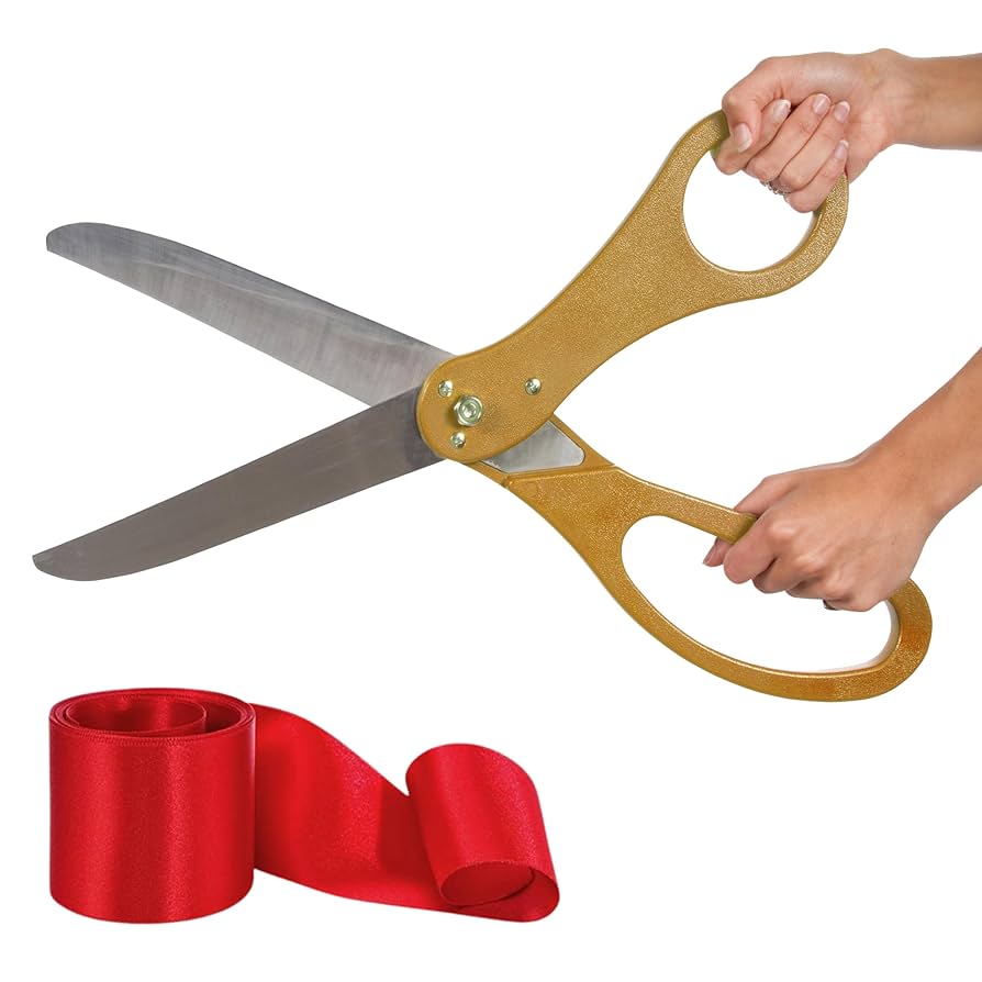 Ciseau géant pour inauguration